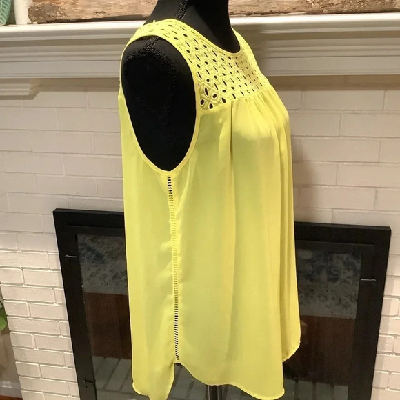 #291 Gorgeous Pleione by Anthropologie Canary Yellow Blouse Size Medium - Picture 4 of 6